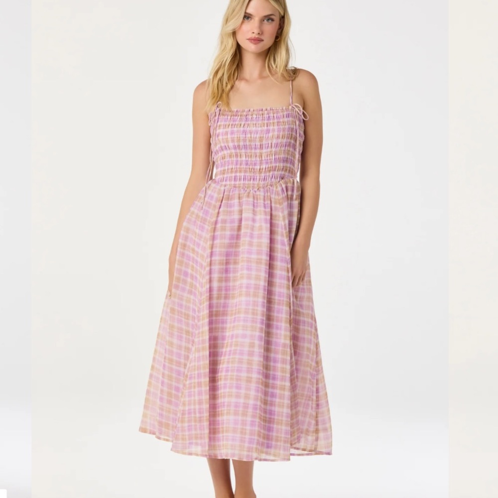 ASTR Lahela Smocked Midi Dress